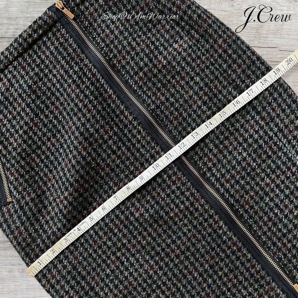 J.Crew wool houndstooth zipper moto style pencil skirt *shop@iamwarrior - Picture 10 of 13